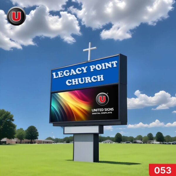 P8 (8mm) 3'h x 6'w LED Digital Church Sign 053 - Durable LED Display