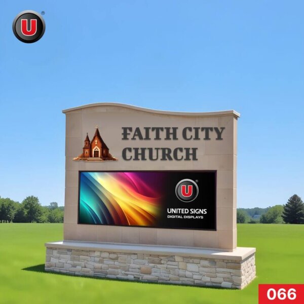P8 (8mm) 3'h x 8'w Digital LED Church Sign 066