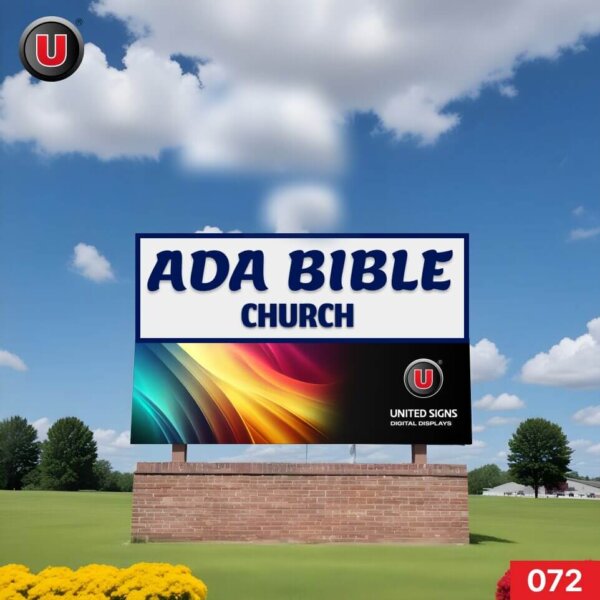 P8 (8mm) 4'h x 8'w LED Digital Church Sign 072
