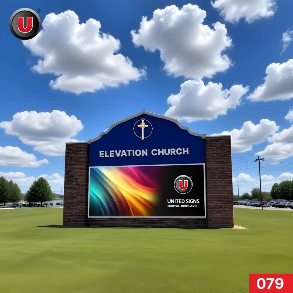P8 (8mm) 3'h x 6'w LED Digital Church Sign 079