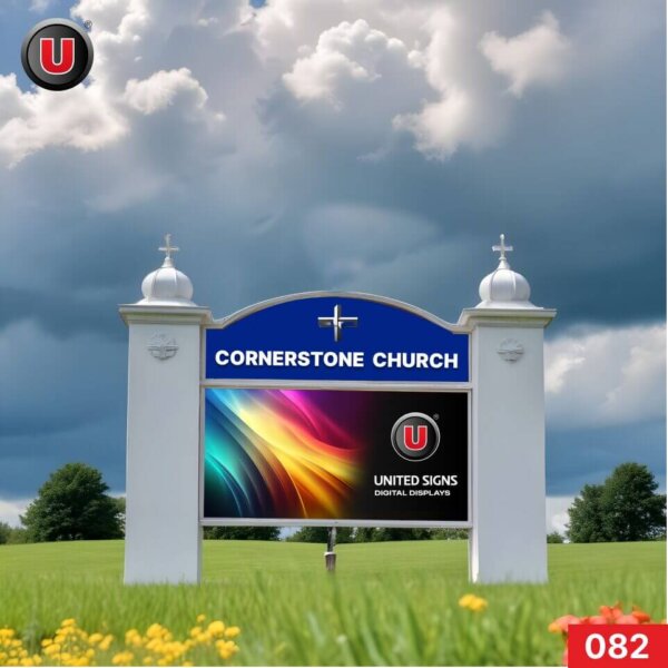 P8 (8mm) 3'h x 8'w LED Digital Church Sign 082