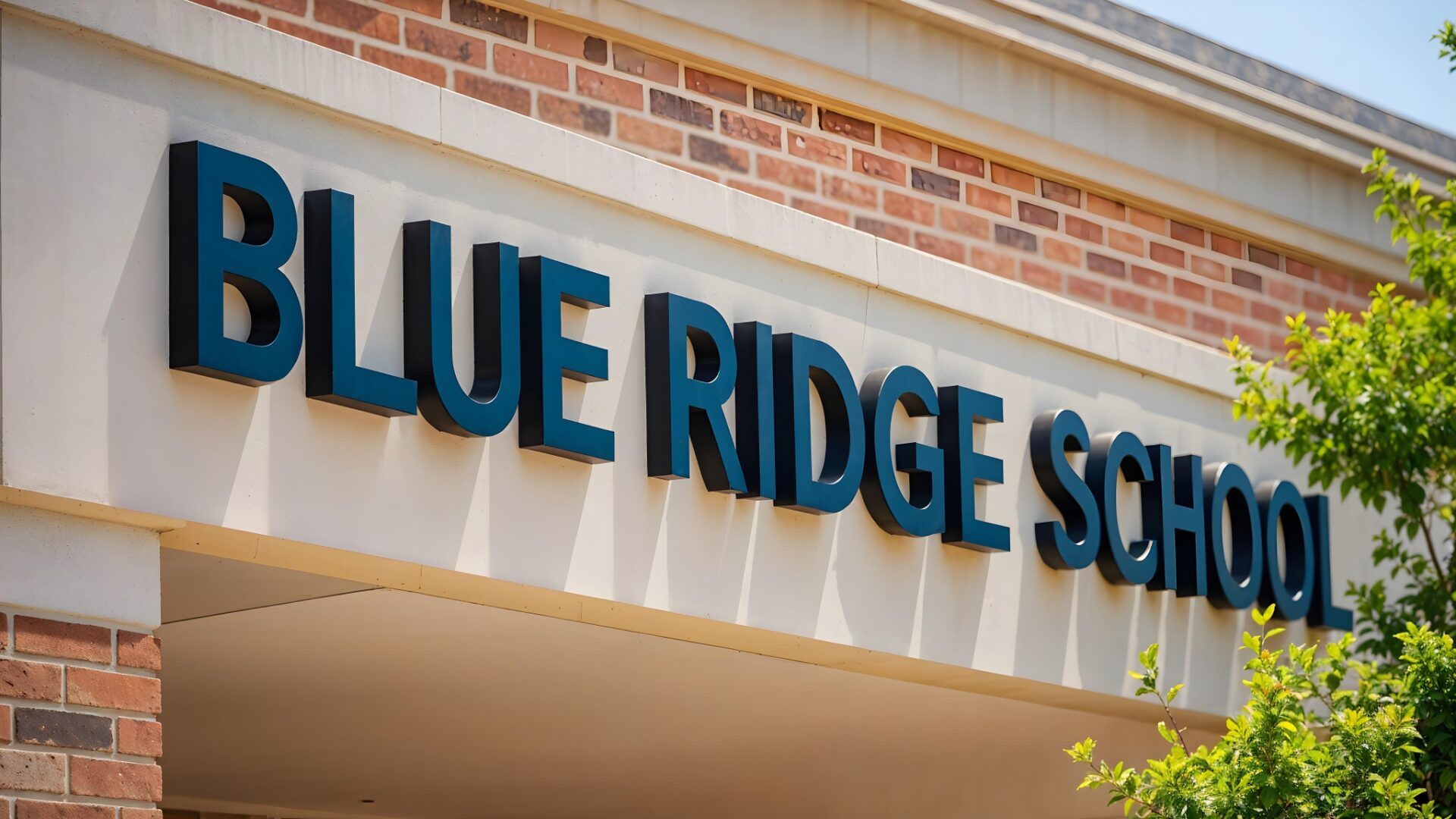 School entrance and building signs