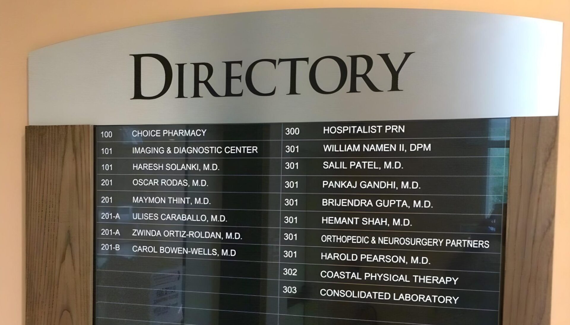 Directory and Maps Signage for hospital