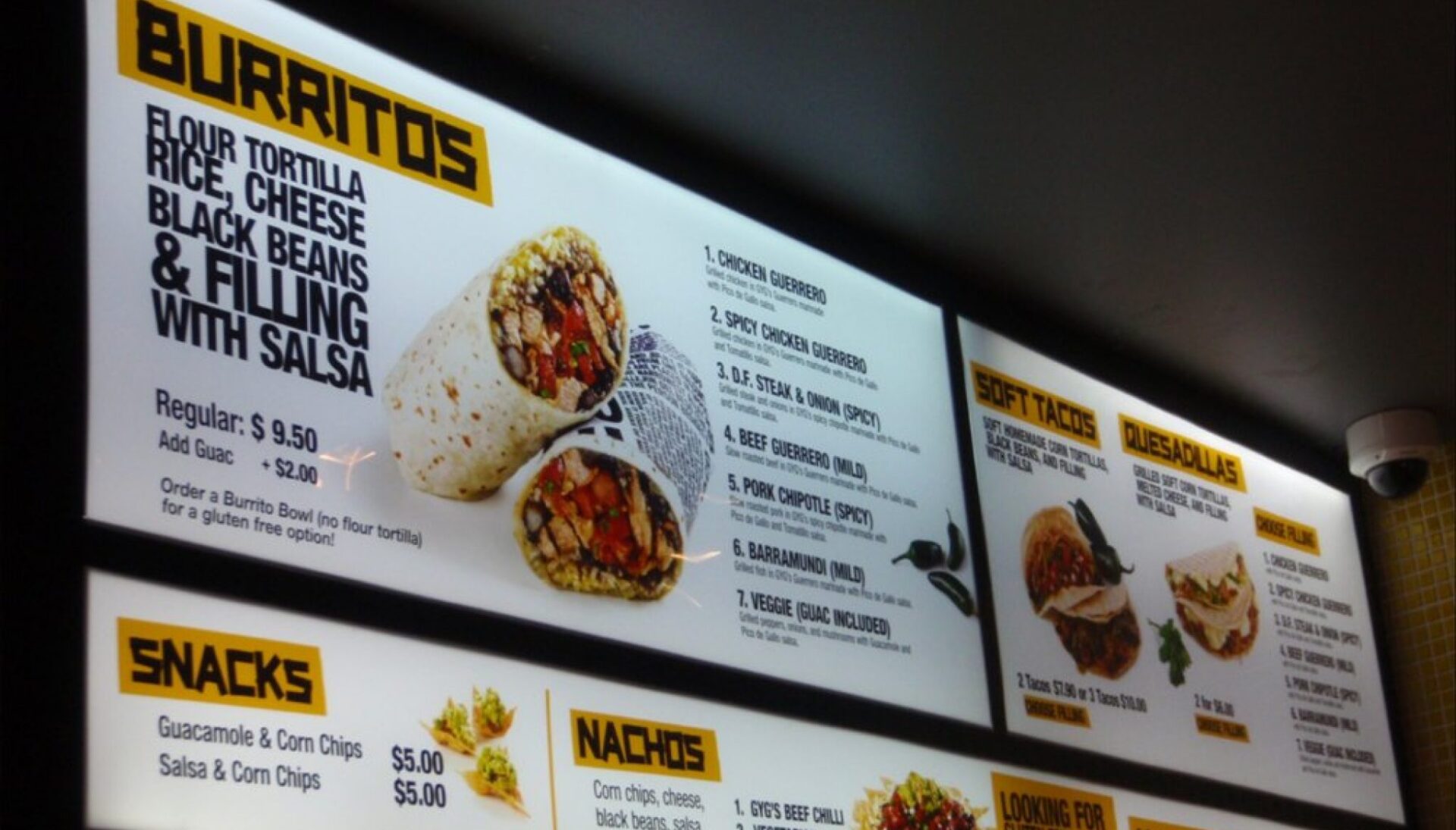 Menu board signage