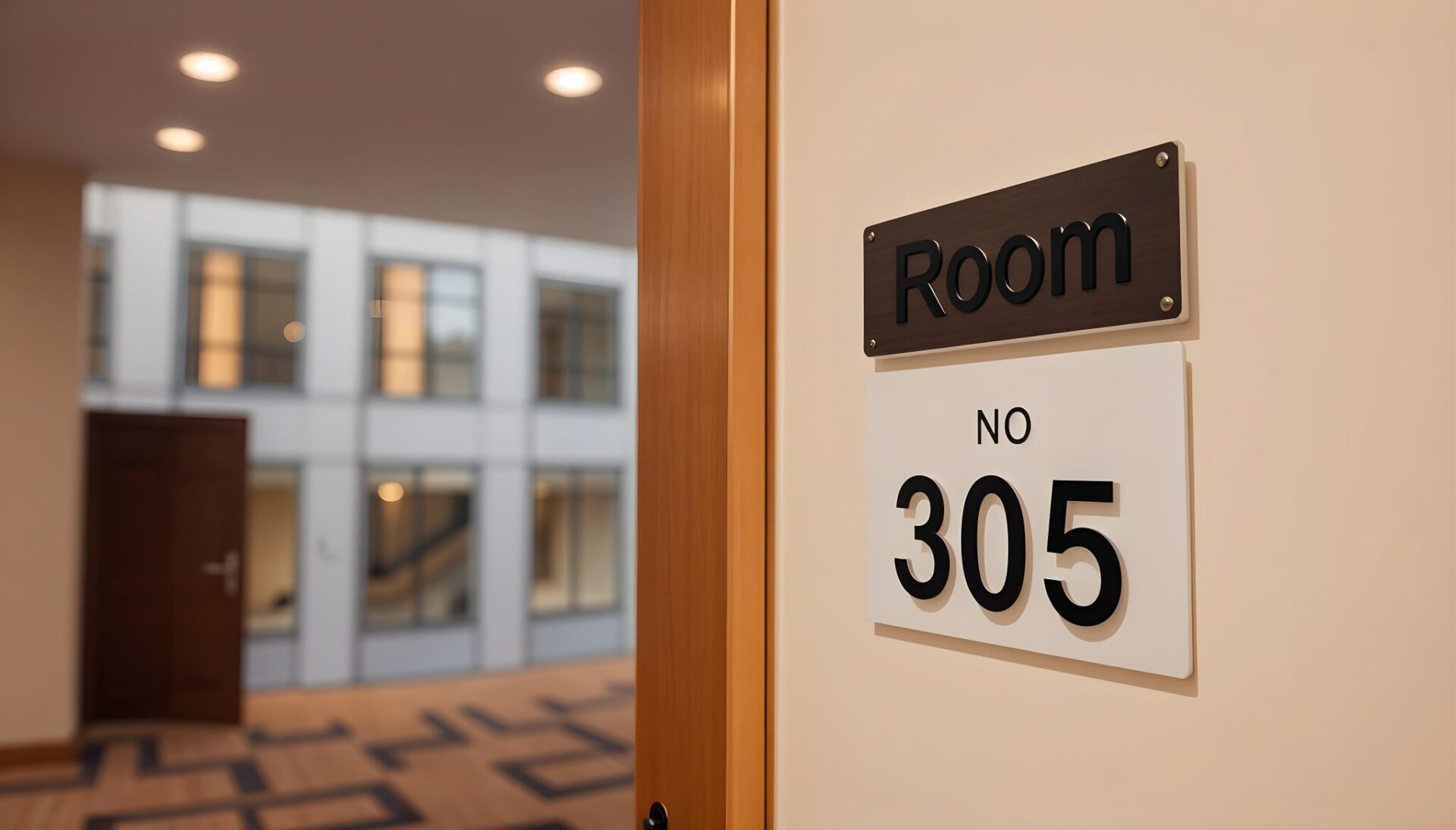 Hotel Room Identification Sign