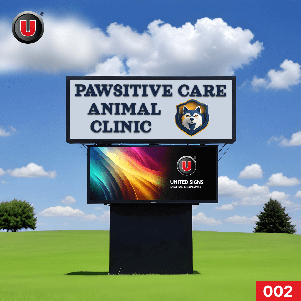 High Resolution 3'h x 6'w Digital LED Business Sign 002