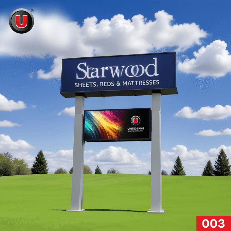 4’h x 8’w LED Digital Business Sign 003 | Outdoor Full Color WiFi Support
