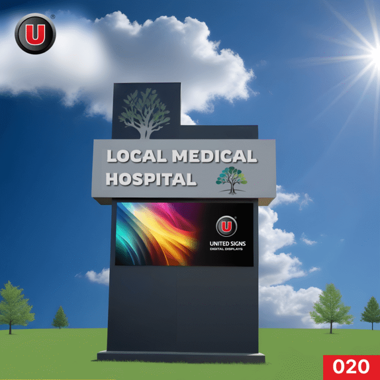 4’h x 8’w Digital LED Business Sign 020 – P8 High Brightness IP67 Rated