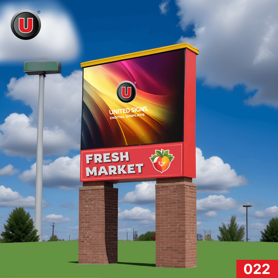 P8 (8mm) 10'h x 12'w Digital LED Business Sign 022 - Lifetime Parts Warranty