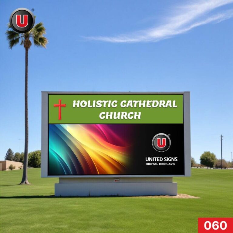 High Resolution P8 (8mm) 3’h x 6’w LED Digital Church Sign 060
