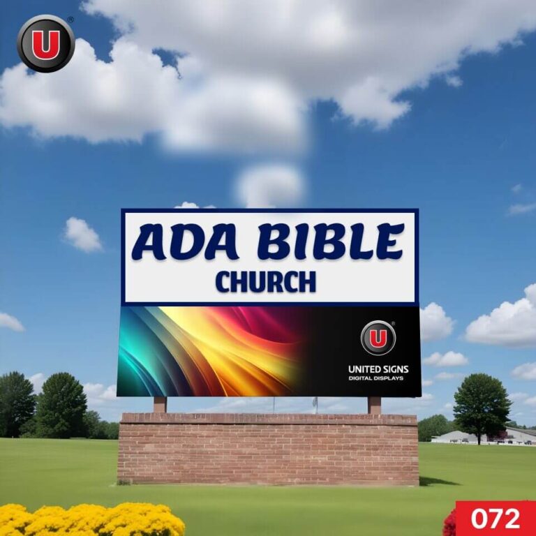 P8 (8mm) 4’h x 8’w LED Digital Church Sign 072 – Guaranteed Lifetime Support