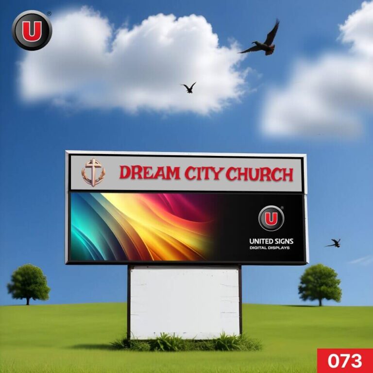 P8 (8mm) 3’h x 8’w LED Digital Church Sign 073 – Full Color Video LED Signage