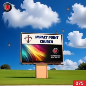P8 (8mm) 3'h x 6'w LED Digital Church Sign 075 - WiFi or 4G Data