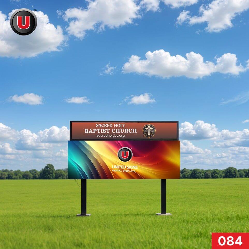 P8 (8mm) 3'h x 8'w Digital LED Church Sign 084