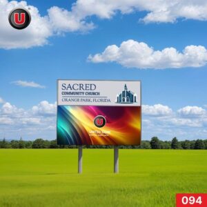P8 (8mm) 3'h x 6'w Digital LED Church Sign 094