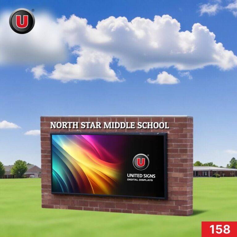 P8 (8mm) 3’h x 6’w LED Digital School Sign 158 – Outdoor Sign Board