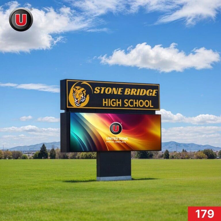 P8 (8mm) 4’h x 8’w LED Digital School Sign 179