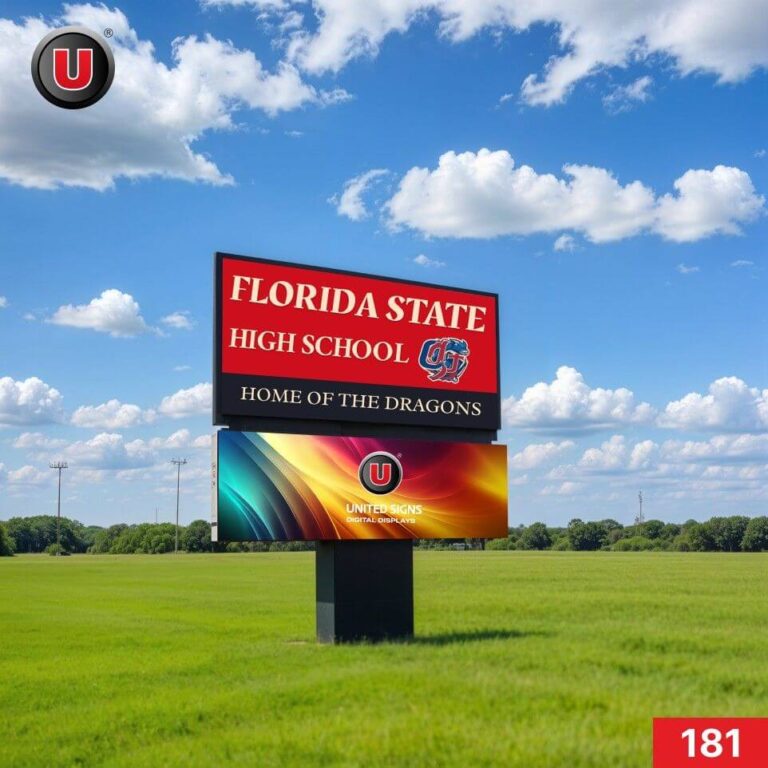P8 (8mm) 4’h x 8’w LED Digital School Sign 181