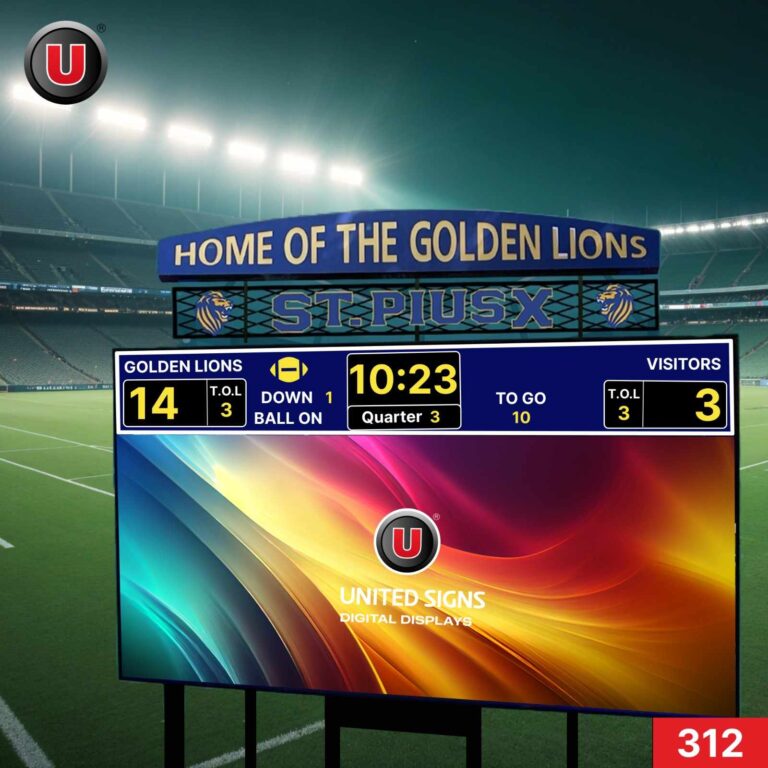 18’h x 30’w Digital LED Scoreboard Panel 312 – Customizable & WiFi-enabled